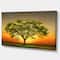 Designart - Green Tree against Setting Sun - Trees Canvas Art Print